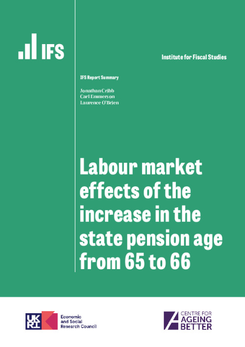 Image representing the file: Labour market effects of the increase in the state pension age from 65 to 66