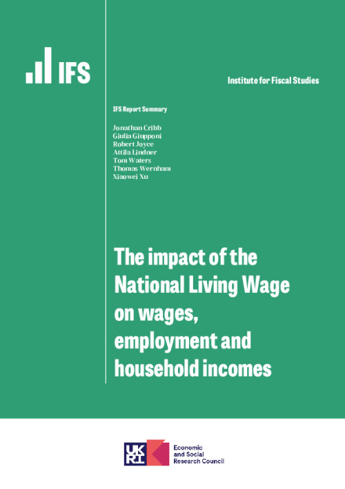Image representing the file: The impact of the National Living Wage on wages, employment and household incomes