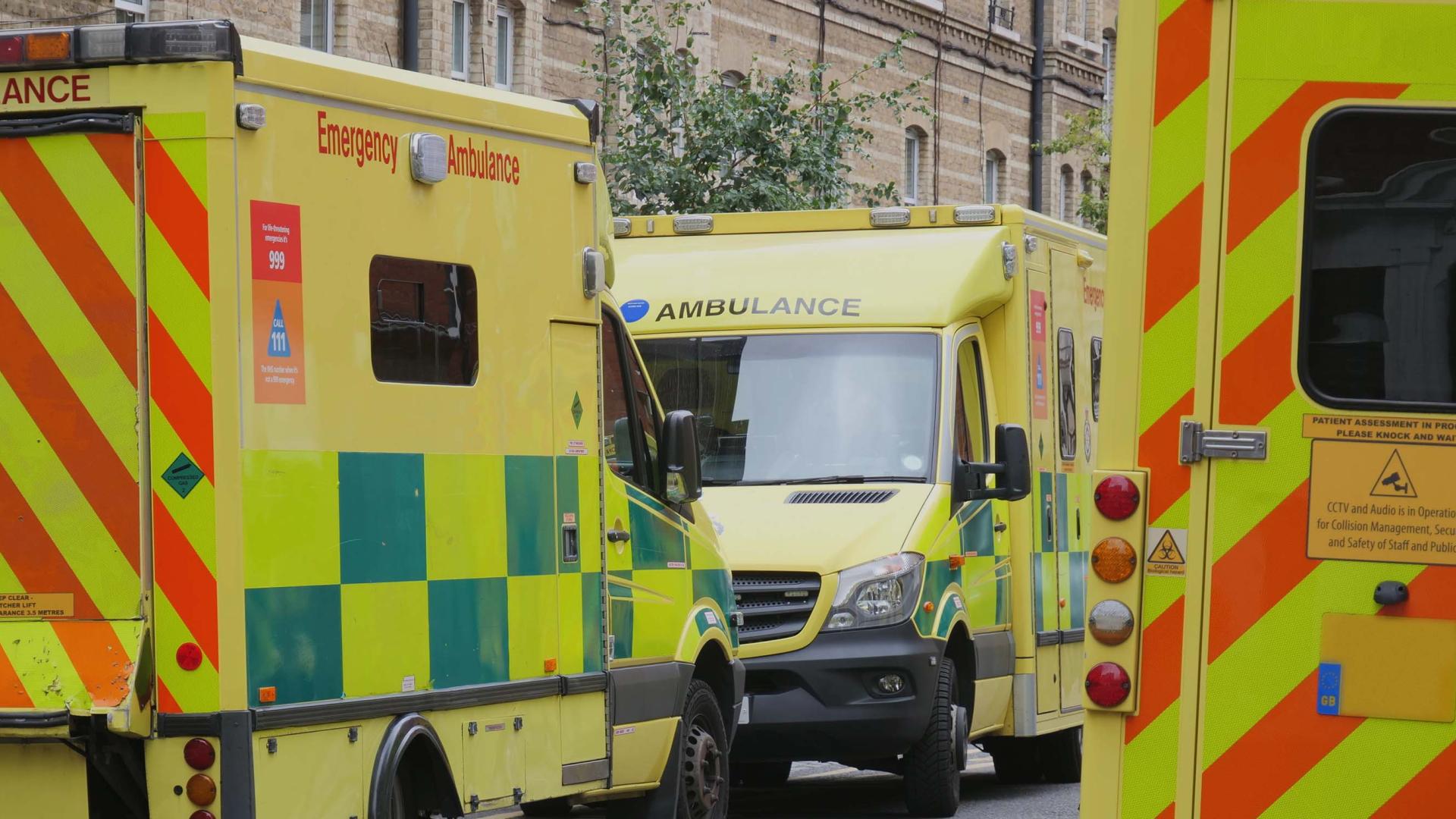 Three ambulances