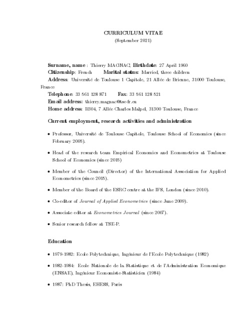 Image representing the file: Thierry Magnac's CV
