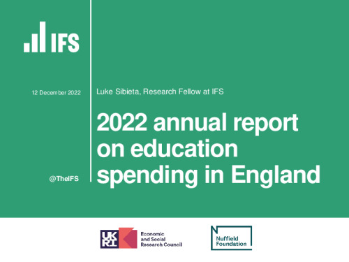 Image representing the file: Event slides - 2022 annual report on education spending in England