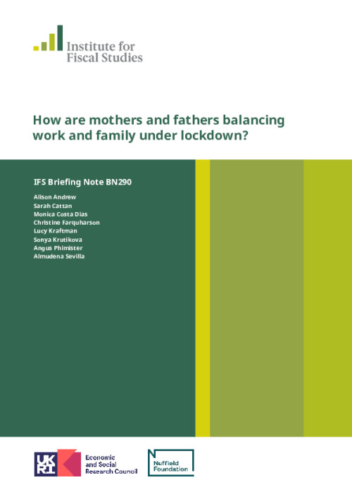 Image representing the file: How are mothers and fathers balancing work and family under lockdown?