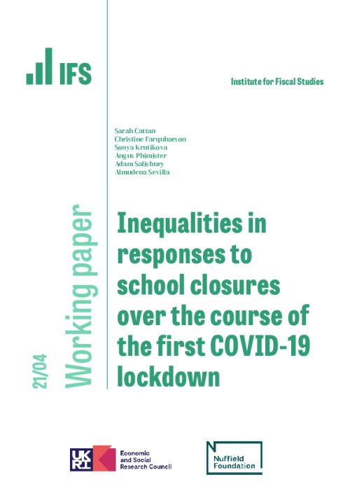 Image representing the file: WP202104-Inequalities-in-responses-to-school-closures-over-the-course-of-the-first-COVID-19-lockdown.pdf