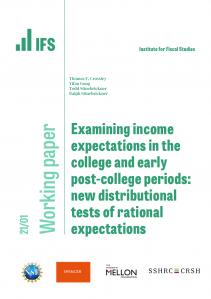 WP2021/01: Examining income expectations in the college and early post-college periods: new distributional tests of rational expectations